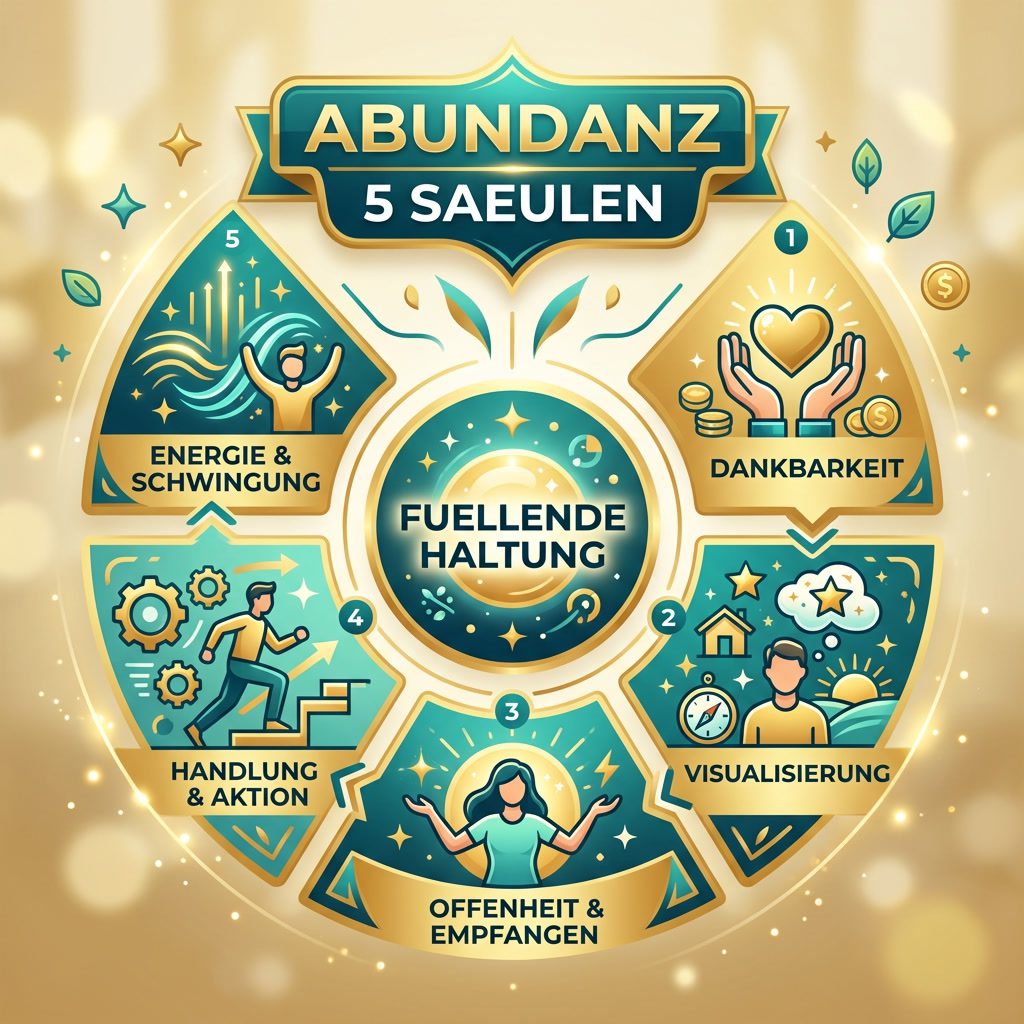 Infografik: Die 5 Säulen der Abundanz-Mentalität