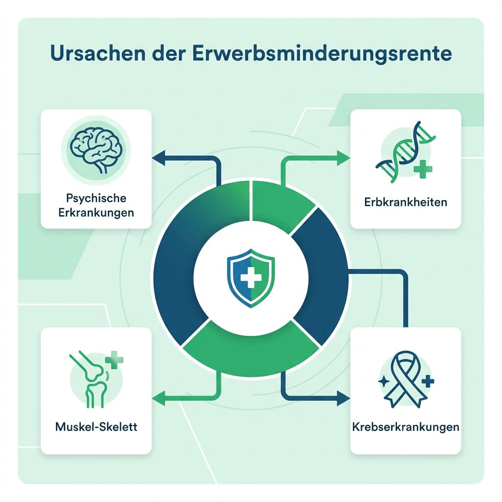 Infografik: Häufige gesundheitliche Ursachen einer Erwerbsminderungsrente