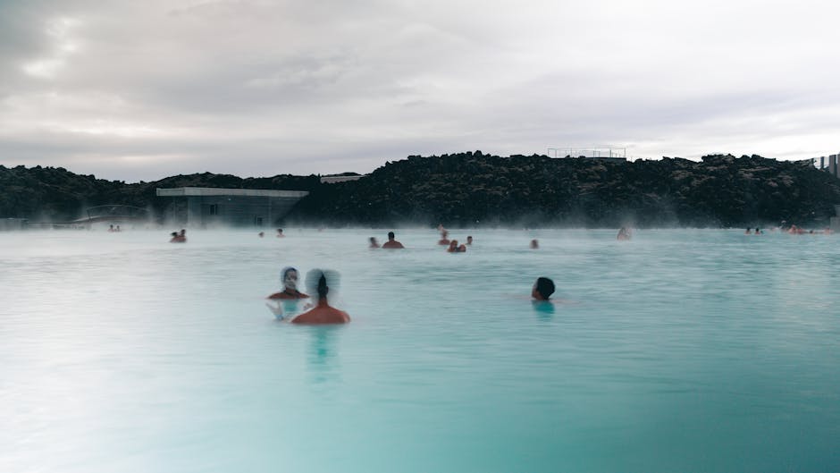 obermain therme - People enjoying relaxation and recreation in Iceland's soothing Blue Lagoon geothe